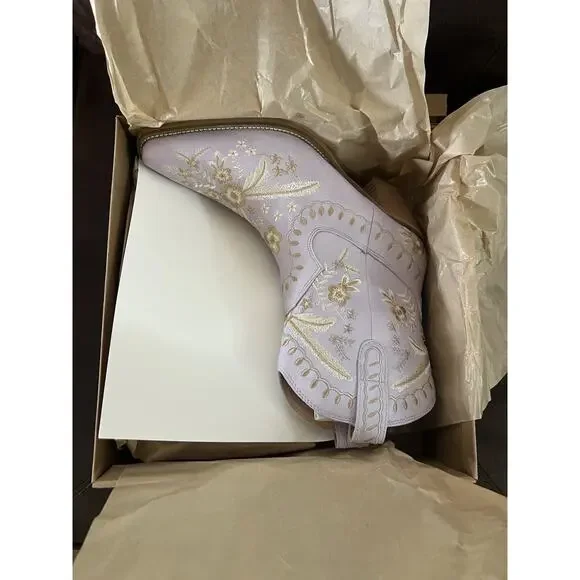 Mi.im Corral botanical Embroidered Lavender Western Boots Brand New Size 9 - Picture 4 of 9